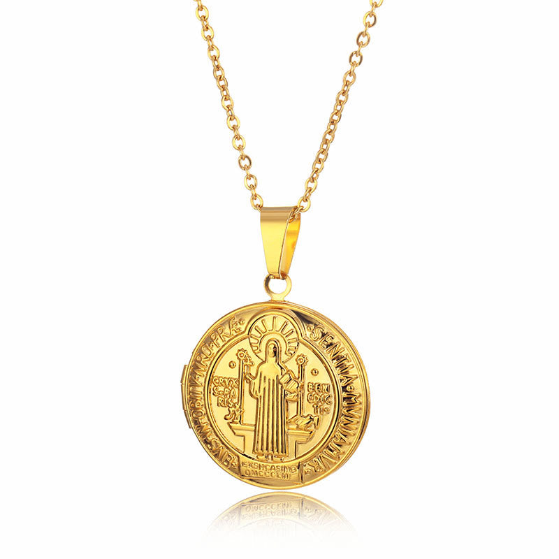 Classic St. Benedict Pendant Titanium Necklace