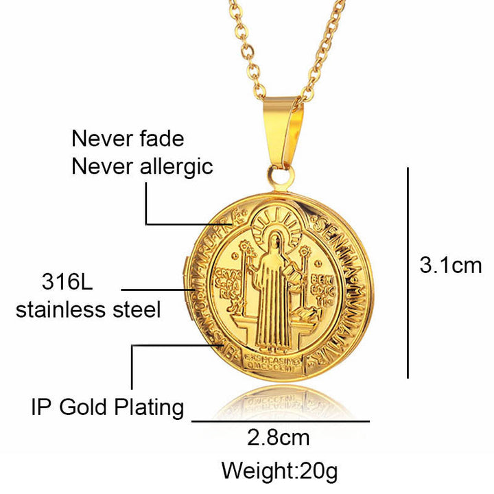 Classic St. Benedict Pendant Titanium Necklace