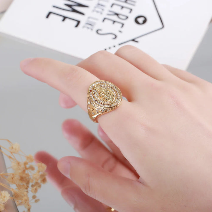 Virgin Mary Stainless Steel Catholic Ring