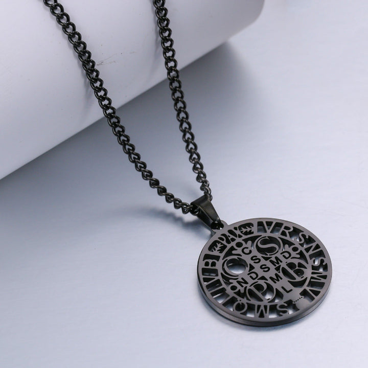 St. Benedict Symbol Openwork Pendant Necklace