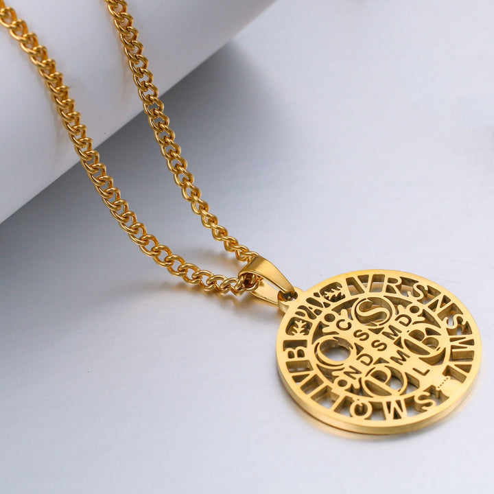 St. Benedict Symbol Openwork Pendant Necklace