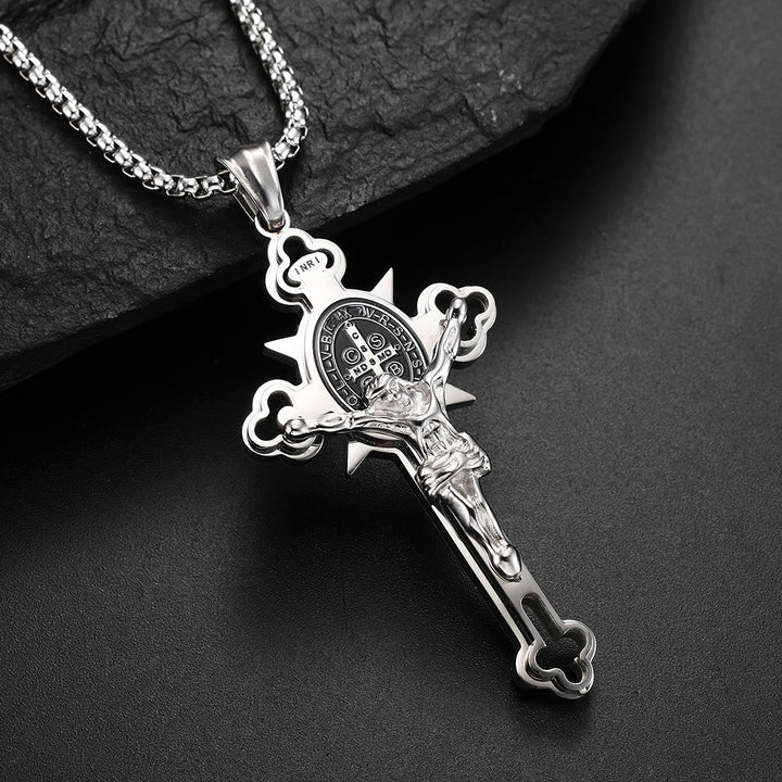 St. Benedict Symbol Crucifix Necklace
