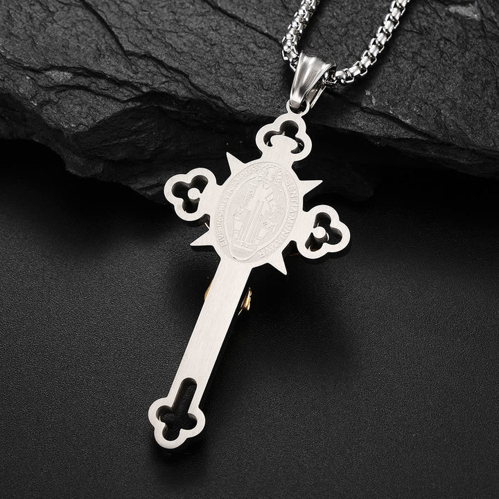 St. Benedict Symbol Crucifix Necklace
