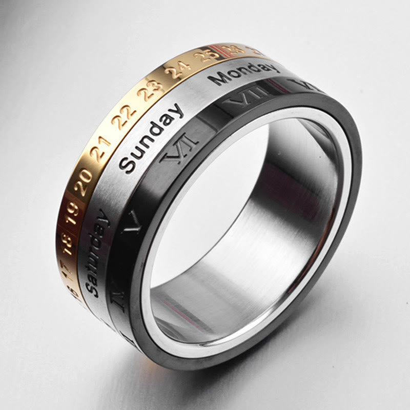 "The Genesis" Time and Date Ring: God's Seven Days of Creation