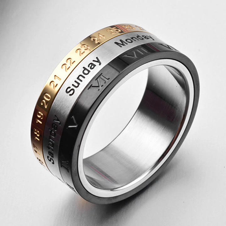 "The Genesis" Time and Date Ring: God's Seven Days of Creation