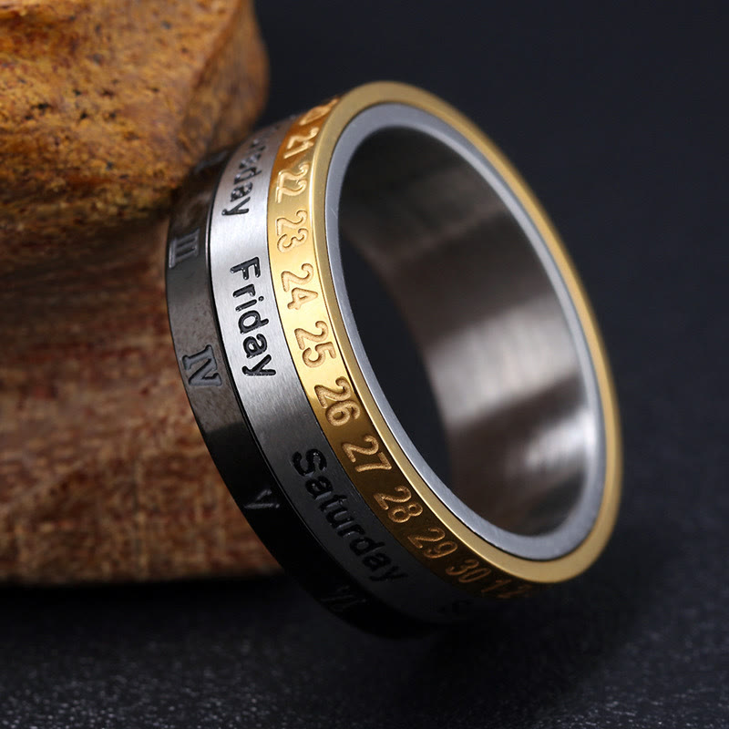 "The Genesis" Time and Date Ring: God's Seven Days of Creation
