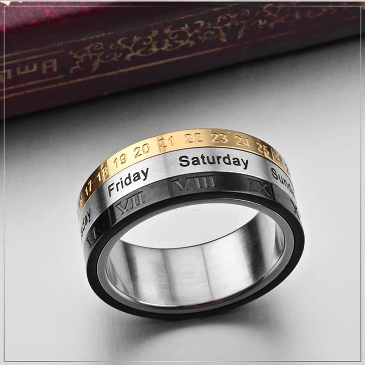 "The Genesis" Time and Date Ring: God's Seven Days of Creation