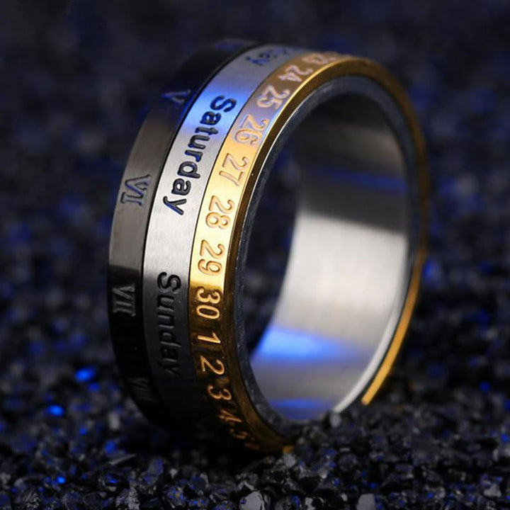 "The Genesis" Time and Date Ring: God's Seven Days of Creation