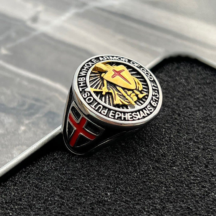 Knight's Armor Shield Protection Titanium Ring