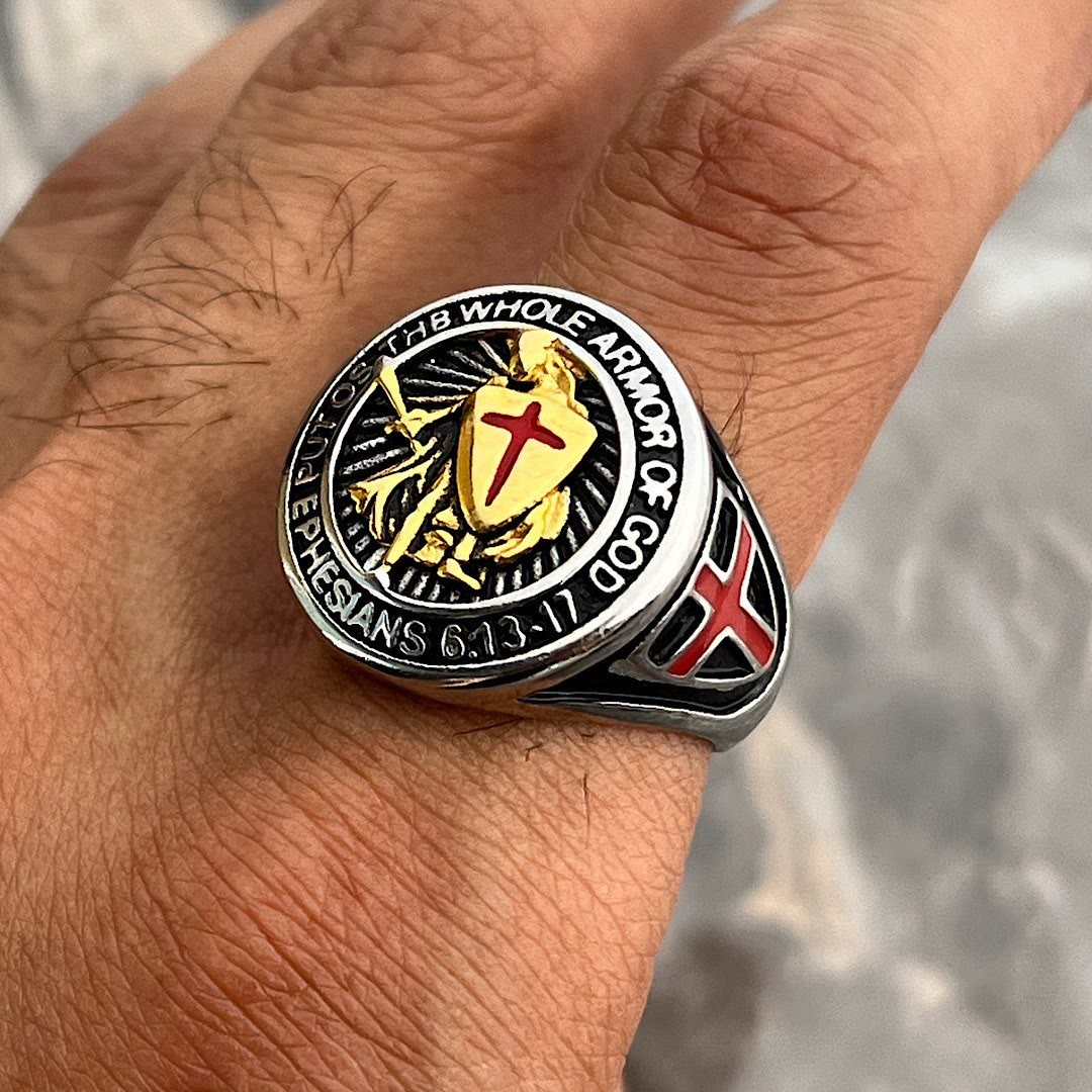Knight's Armor Shield Protection Titanium Ring