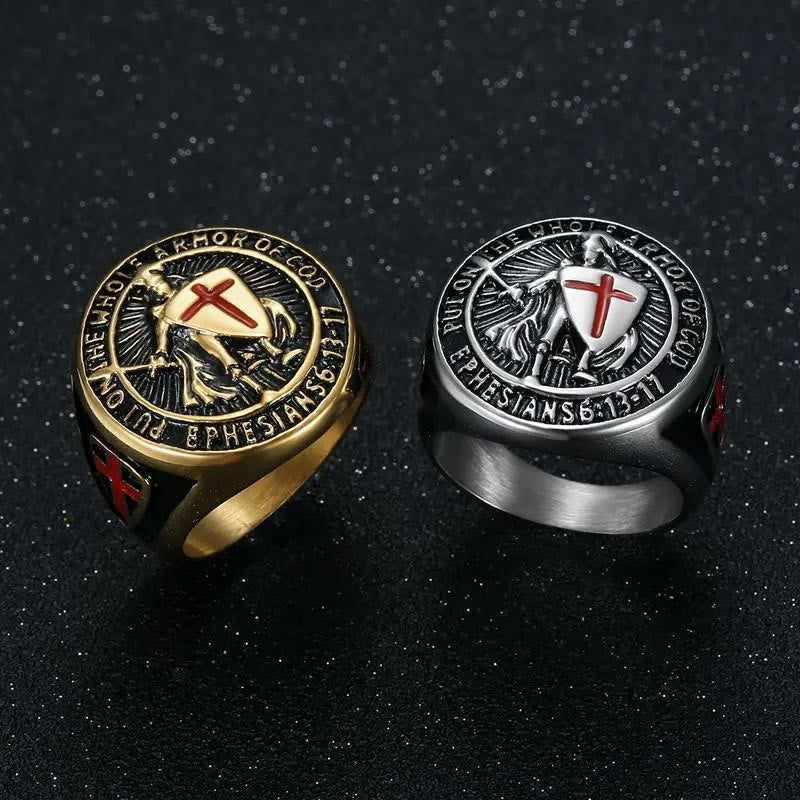 Knight's Armor Shield Protection Titanium Ring
