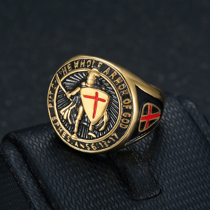 Knight's Armor Shield Protection Titanium Ring