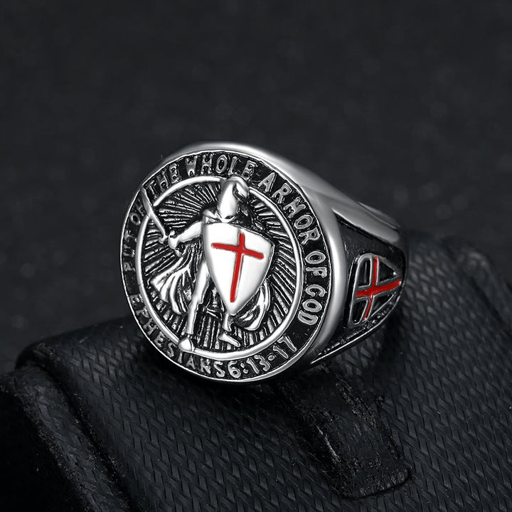 Knight's Armor Shield Protection Titanium Ring
