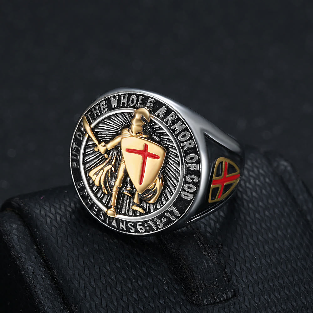 Knight's Armor Shield Protection Titanium Ring