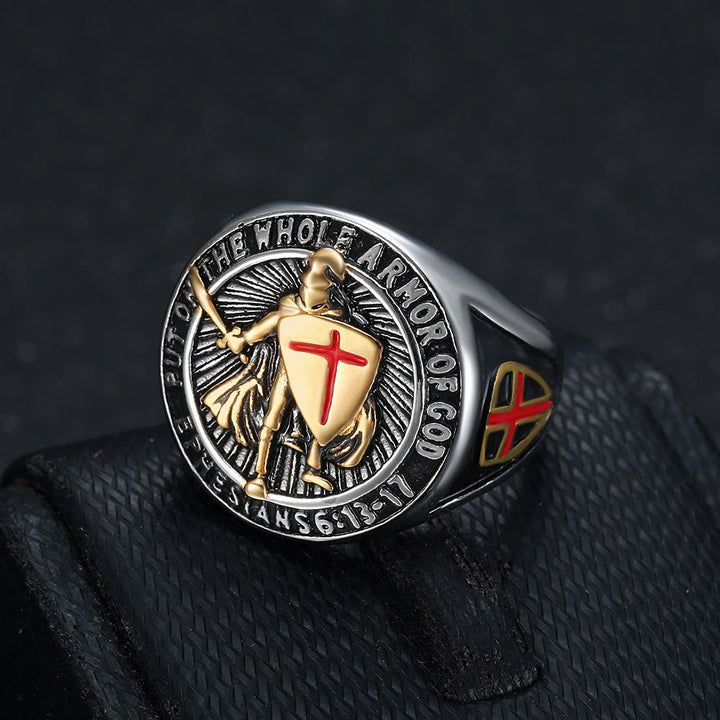 Knight's Armor Shield Protection Titanium Ring
