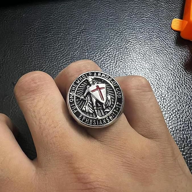 Knight's Armor Shield Protection Titanium Ring
