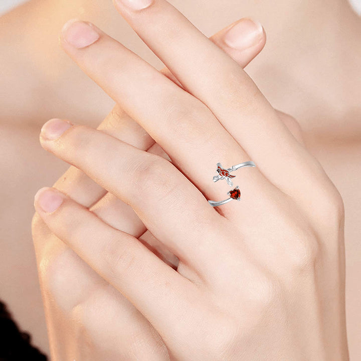 The Vitality of Jesus: Red Cardinal Adjustable Ring