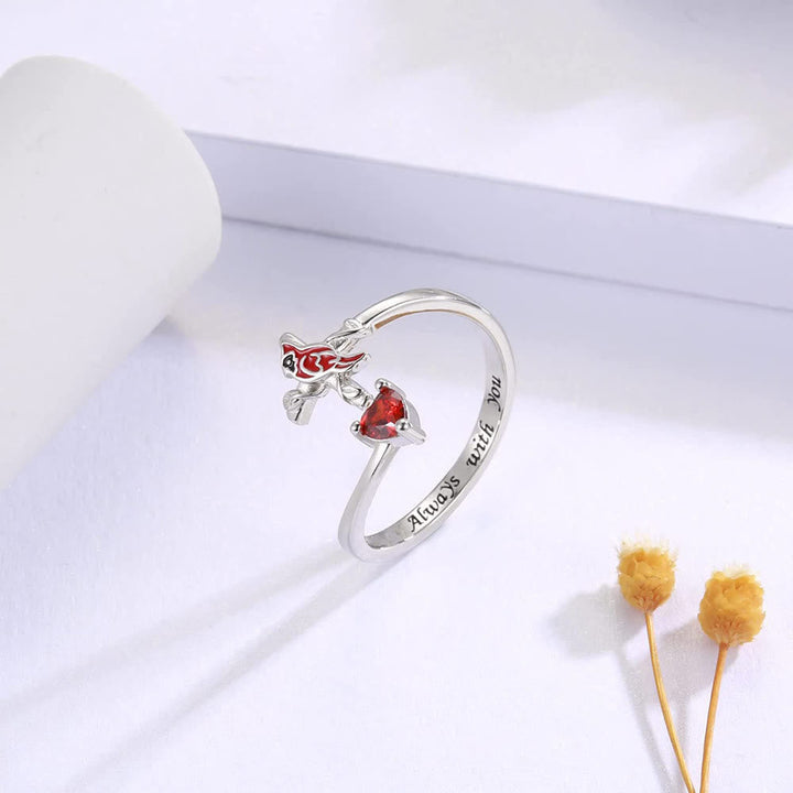 The Vitality of Jesus: Red Cardinal Adjustable Ring