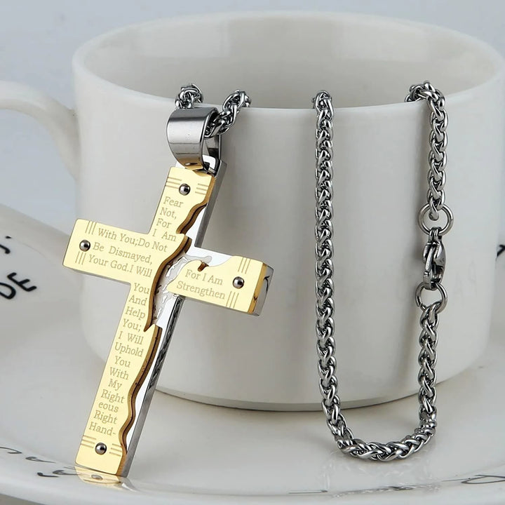 Jesus Crucifix Religion Cross Pendant Necklace