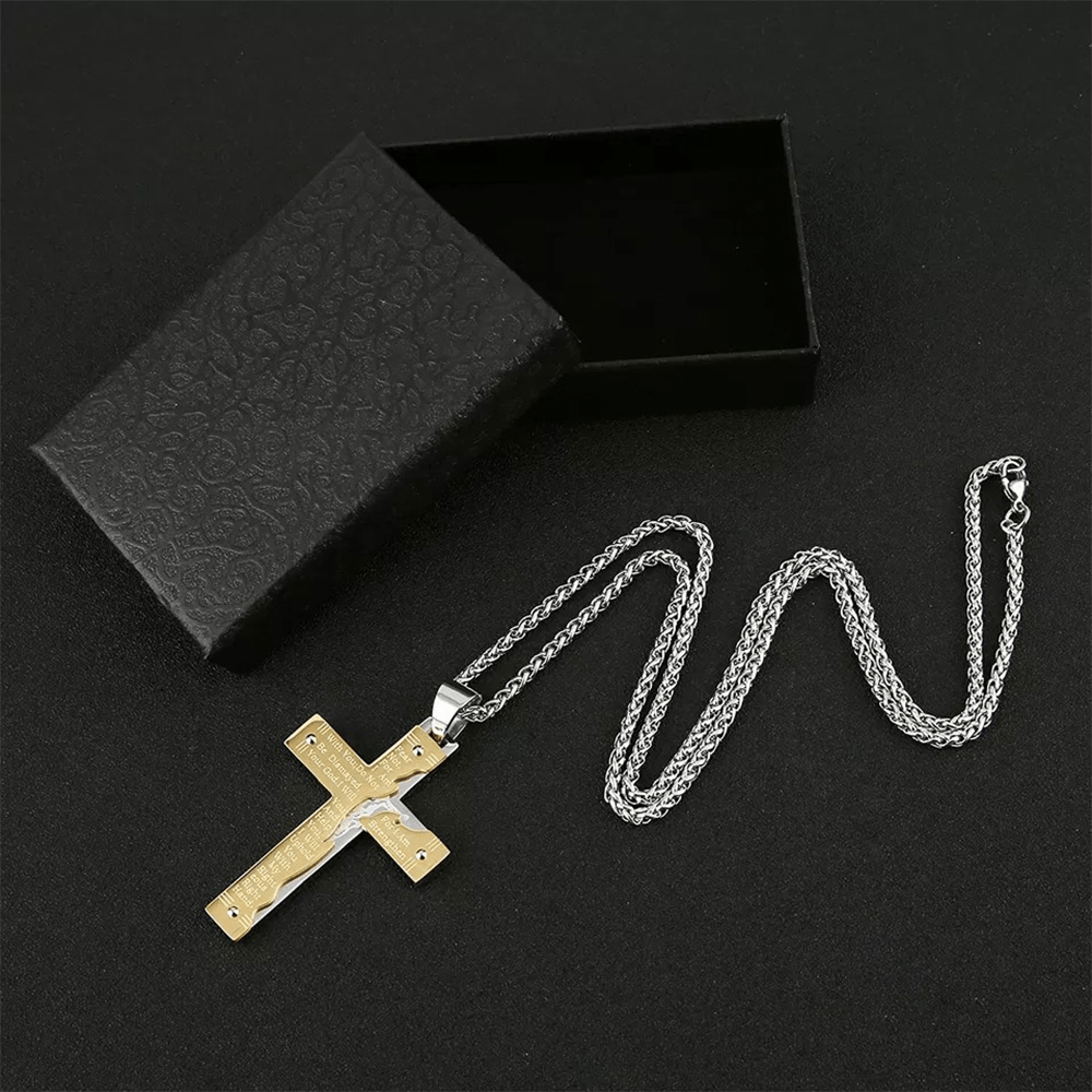 Jesus Crucifix Religion Cross Pendant Necklace