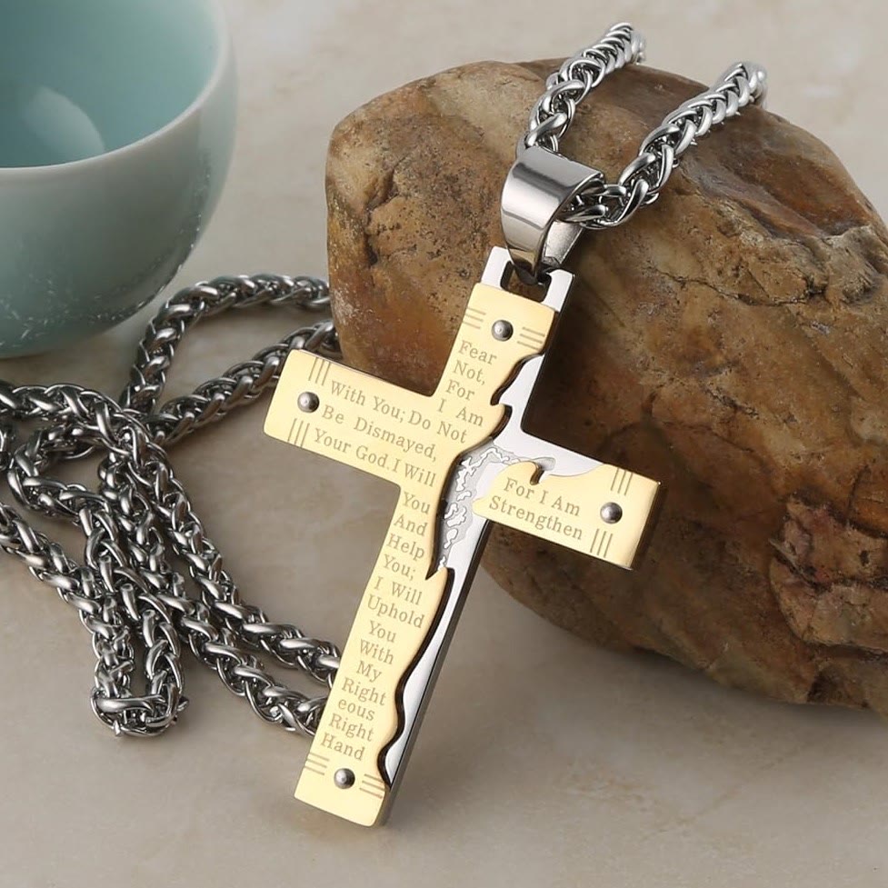 Jesus Crucifix Religion Cross Pendant Necklace