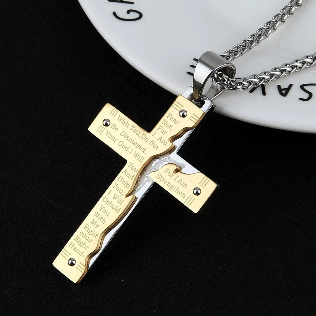 Jesus Crucifix Religion Cross Pendant Necklace