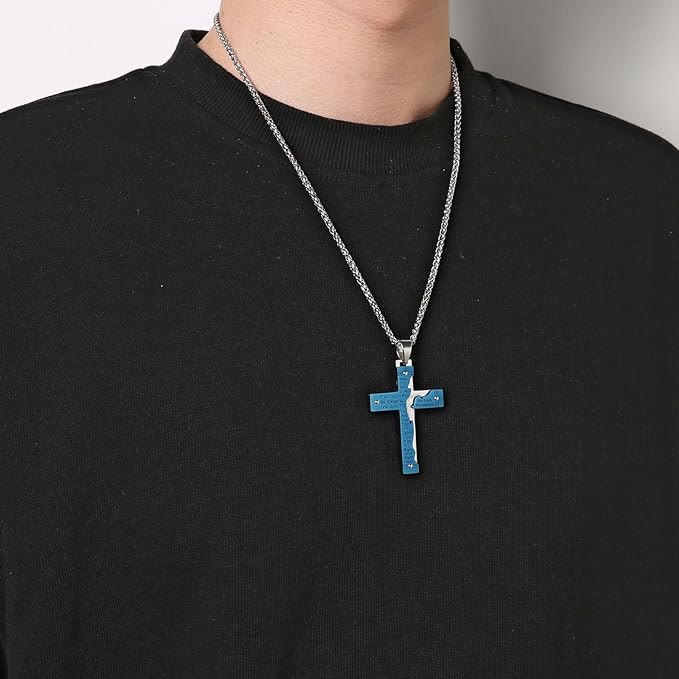 Jesus Crucifix Religion Cross Pendant Necklace