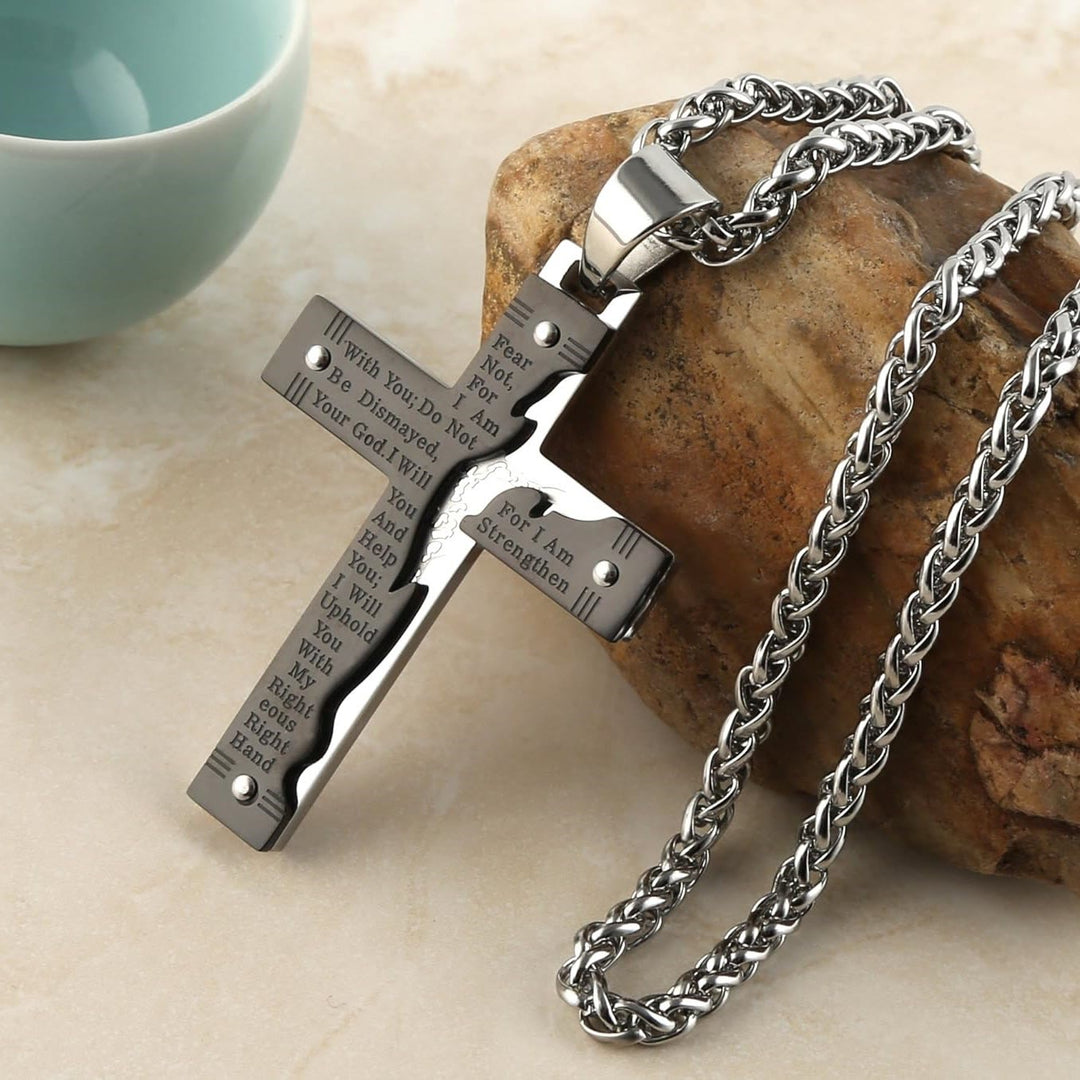 Jesus Crucifix Religion Cross Pendant Necklace