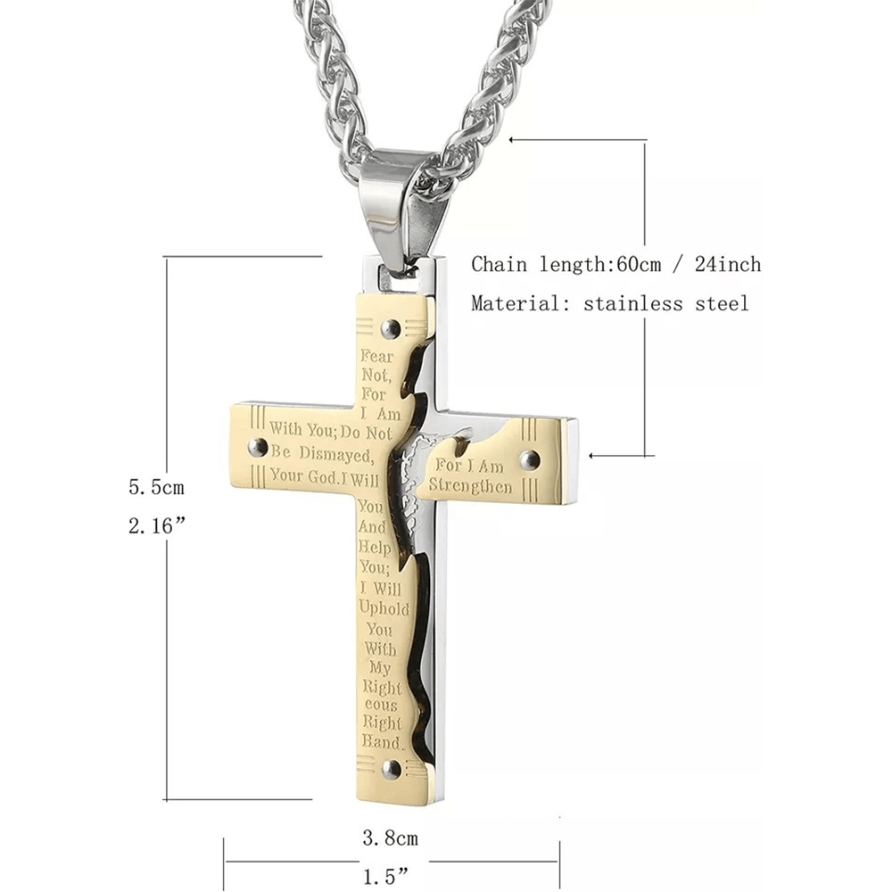 Jesus Crucifix Religion Cross Pendant Necklace