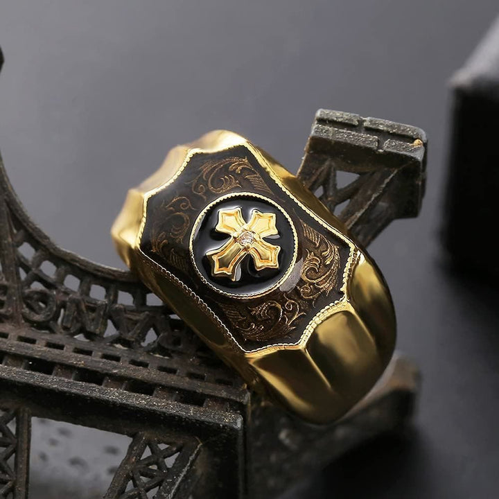 Faith and Strength Jesus Cross Religious Ring