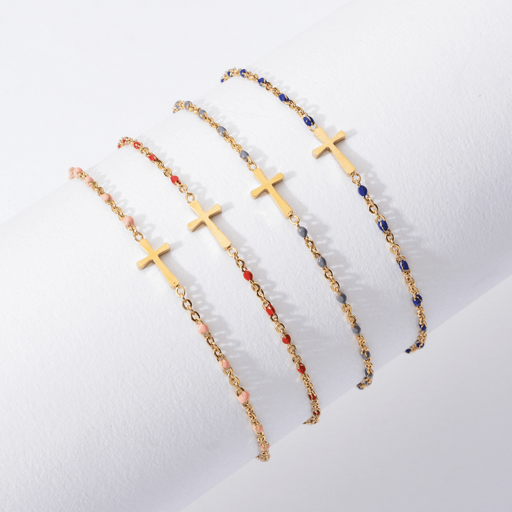 Delicate Minimalist Cross Bracelet
