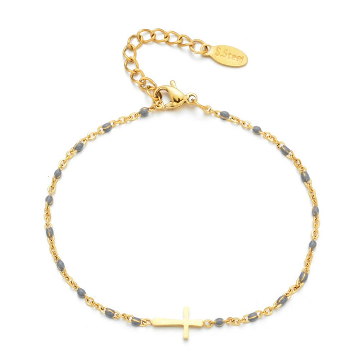 Delicate Minimalist Cross Bracelet