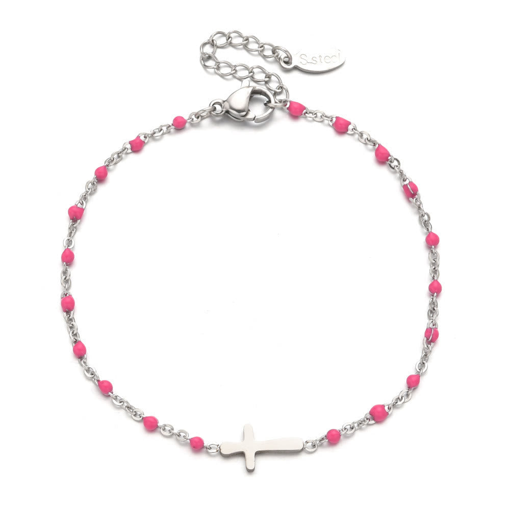Delicate Minimalist Cross Bracelet