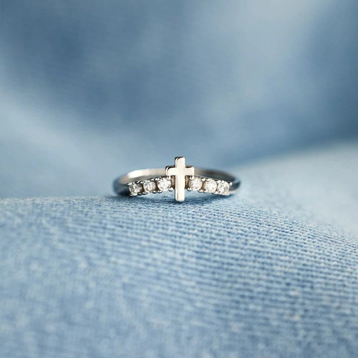 Minimalist Jesus Cross Zirconia Ring