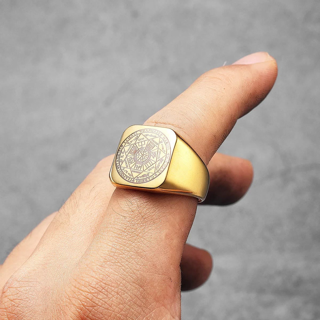 Seals of The Seven Archangels Protection Solomon Kabbalah Titanium Ring
