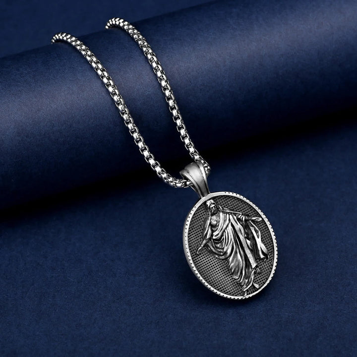 Jesus Medallion Pendant Blessing Necklace