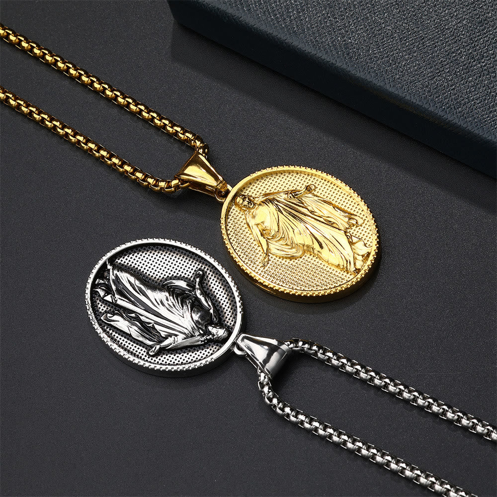 Jesus Medallion Pendant Blessing Necklace