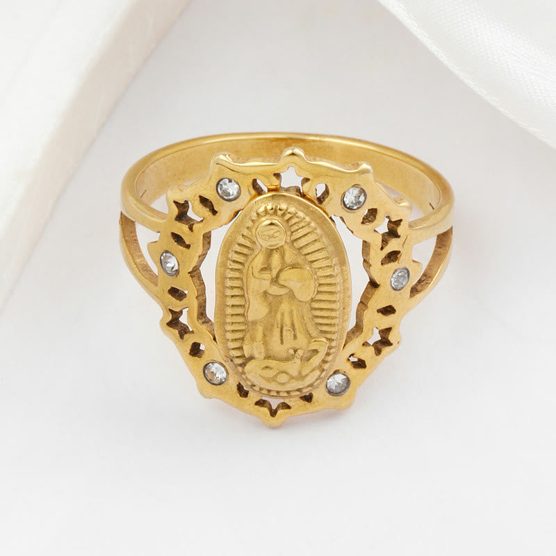 Our Lady of Guadalupe Delicate Skeleton Ring