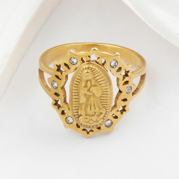 Our Lady of Guadalupe Delicate Skeleton Ring