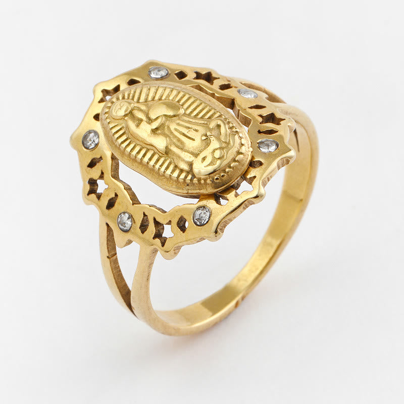 Our Lady of Guadalupe Delicate Skeleton Ring