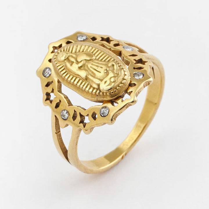 Our Lady of Guadalupe Delicate Skeleton Ring