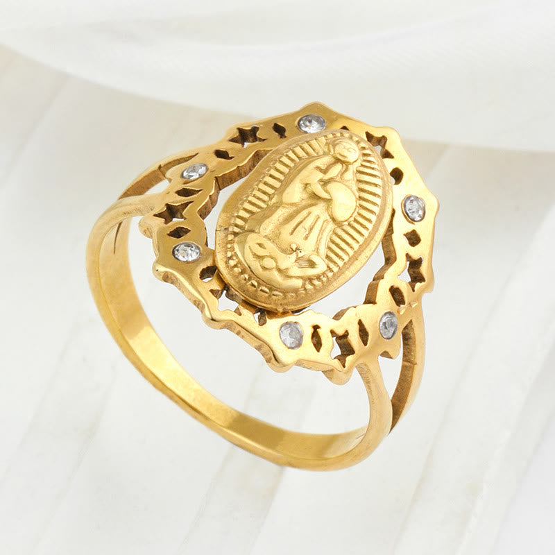 Our Lady of Guadalupe Delicate Skeleton Ring