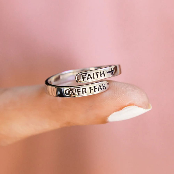 Faith-Over Fear: Minimalist Christ Bible Ring