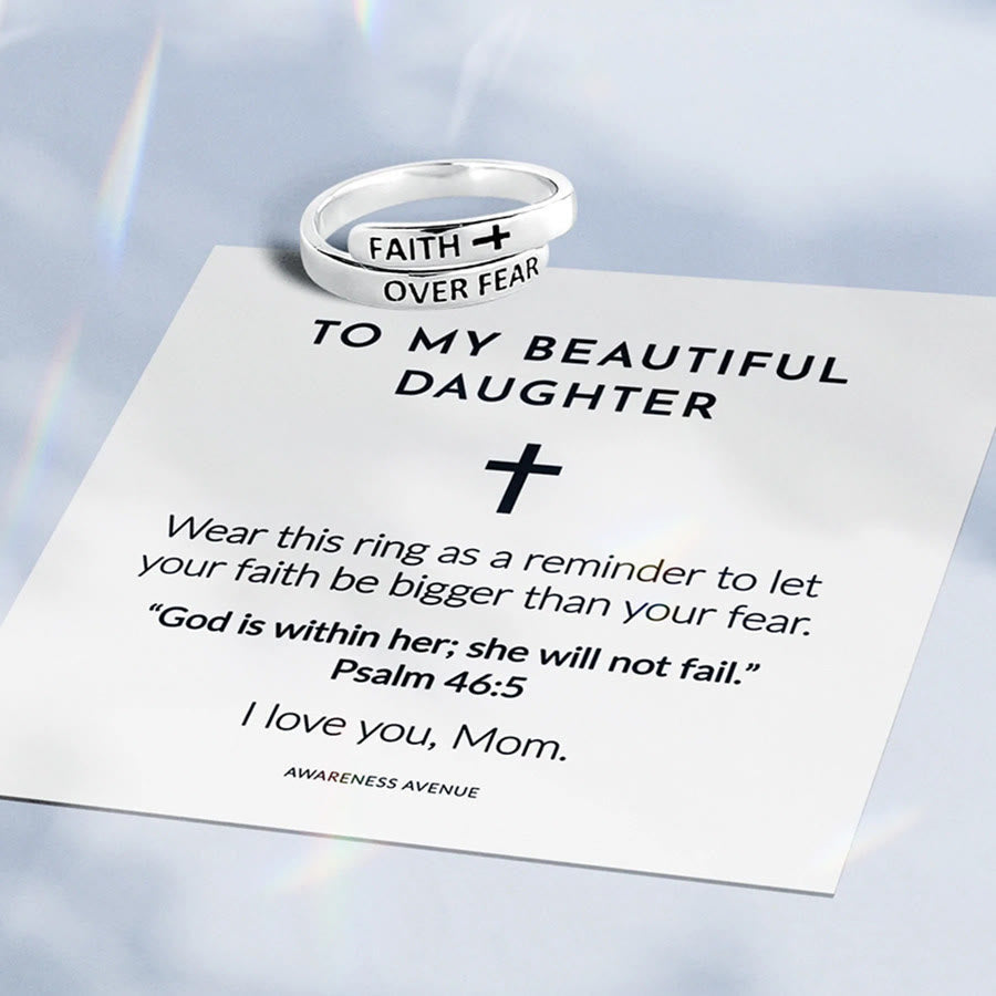 Faith-Over Fear: Minimalist Christ Bible Ring