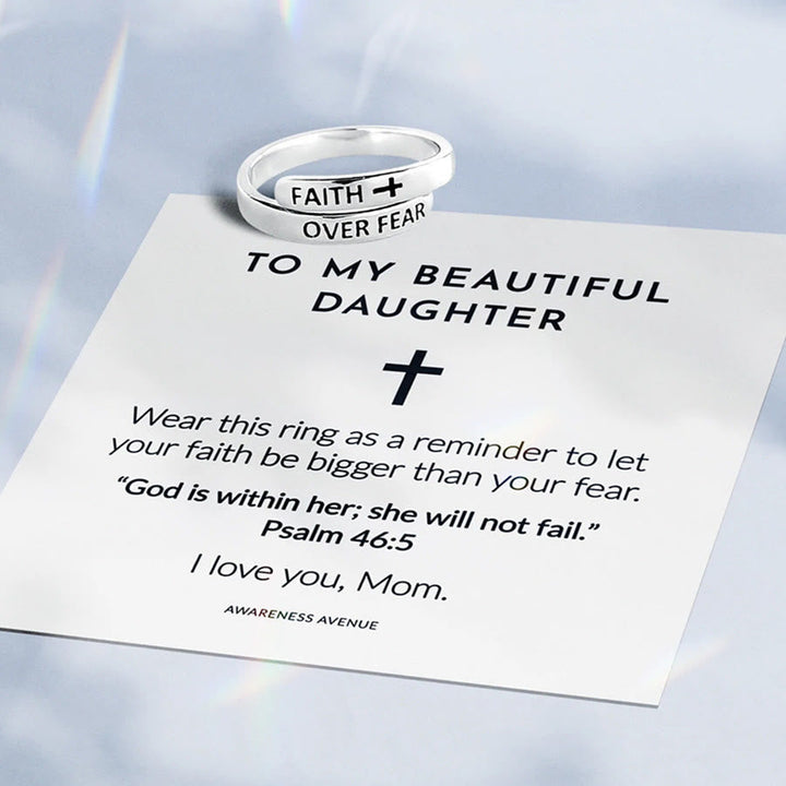 Faith-Over Fear: Minimalist Christ Bible Ring