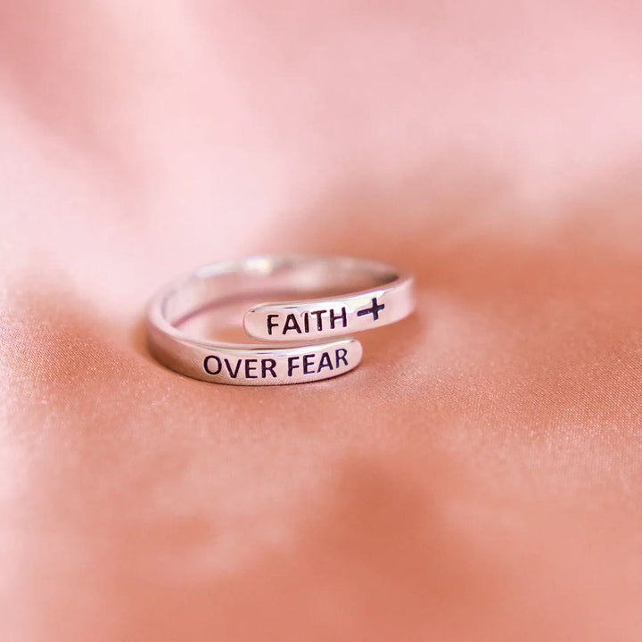 Faith-Over Fear: Minimalist Christ Bible Ring