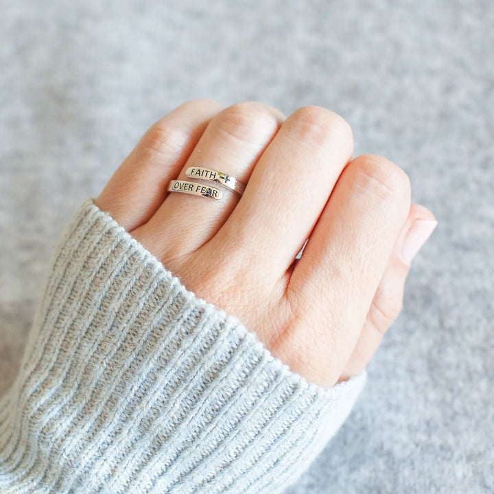 Faith-Over Fear: Minimalist Christ Bible Ring