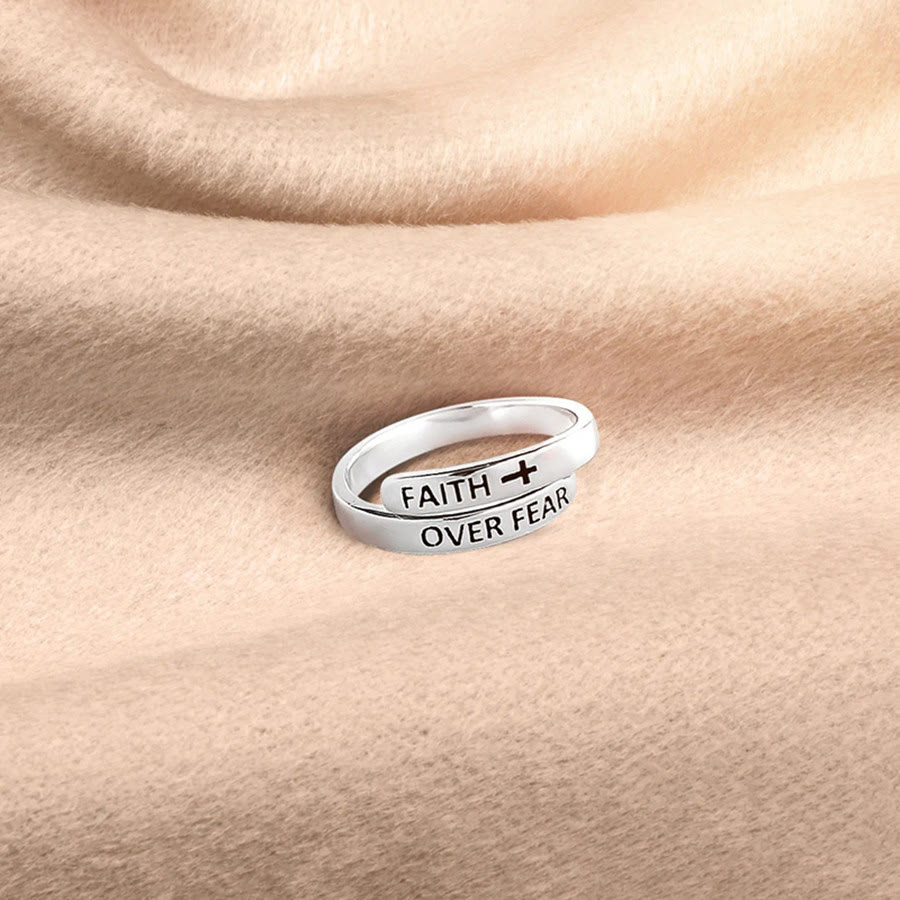 Faith-Over Fear: Minimalist Christ Bible Ring