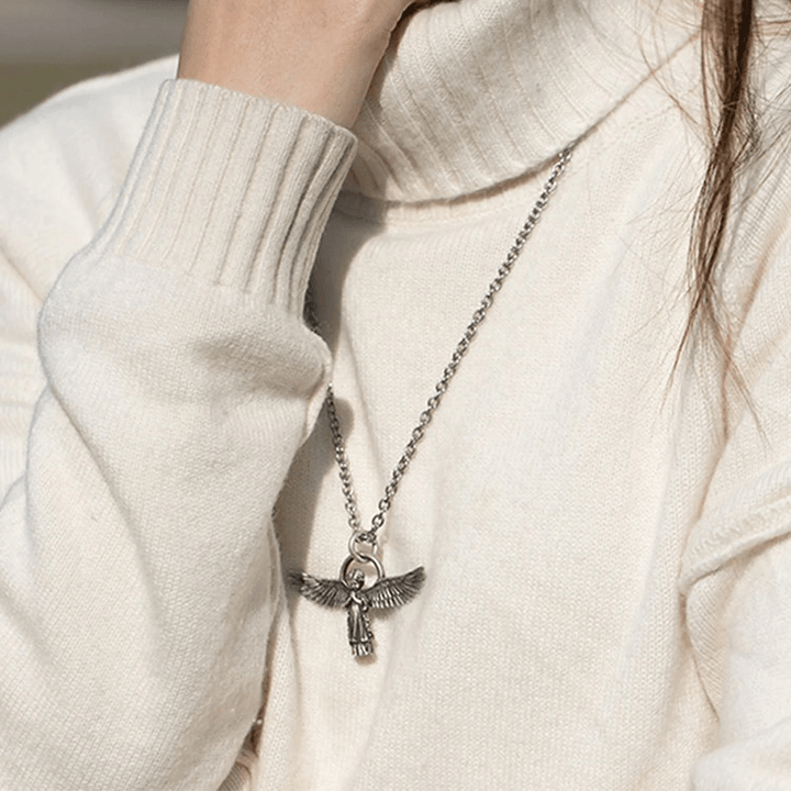 Spread-winged Praying Angel Protection Necklace