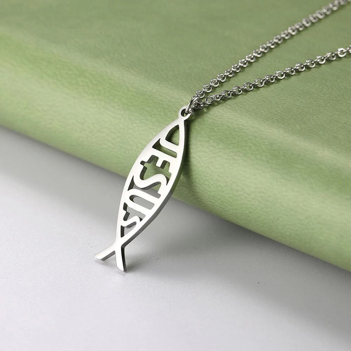 Chain Jesus Fish Shape Necklace